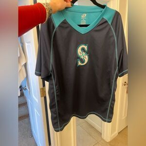 Mariners compass Navy Blue and teal v neck